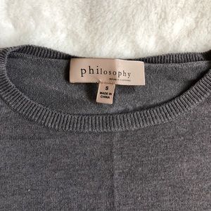 LIKE NEW Philosophy gray lightweight sweater